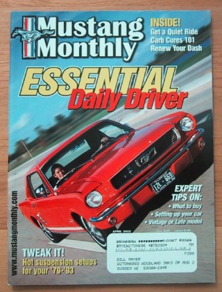 MUSTANG MONTHLY 2002 APR - PAXTON-6, RARE GT 428CJ-R